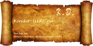 Kondor Diána névjegykártya