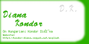 diana kondor business card